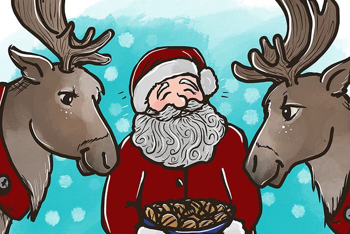 Santa and his reindeer love Simplot Delivery+™ Fries