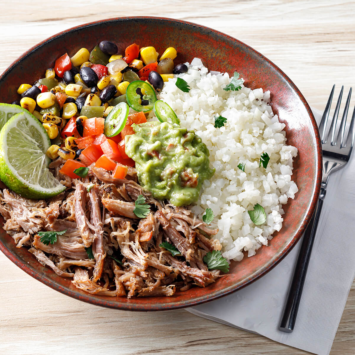 Cauliflower Rice and Carne Asada Mexican Bowl Recipe